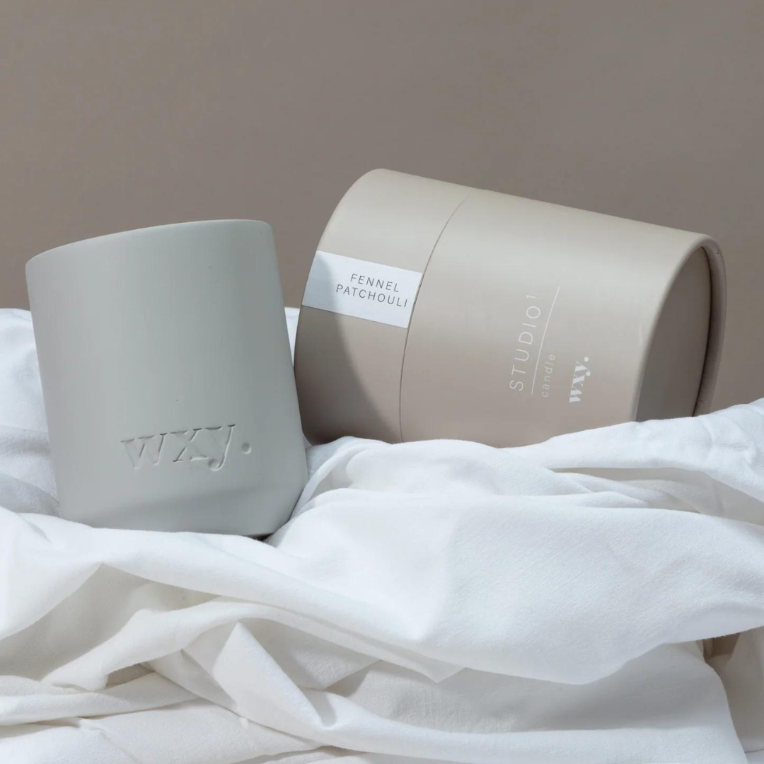 Wxy. Fennel Patchouli candle - Aromatic, soothing, balanced… with aniseed notes of fresh fennel, warming oriental patchouli. A meditation, on simple ingredients.
