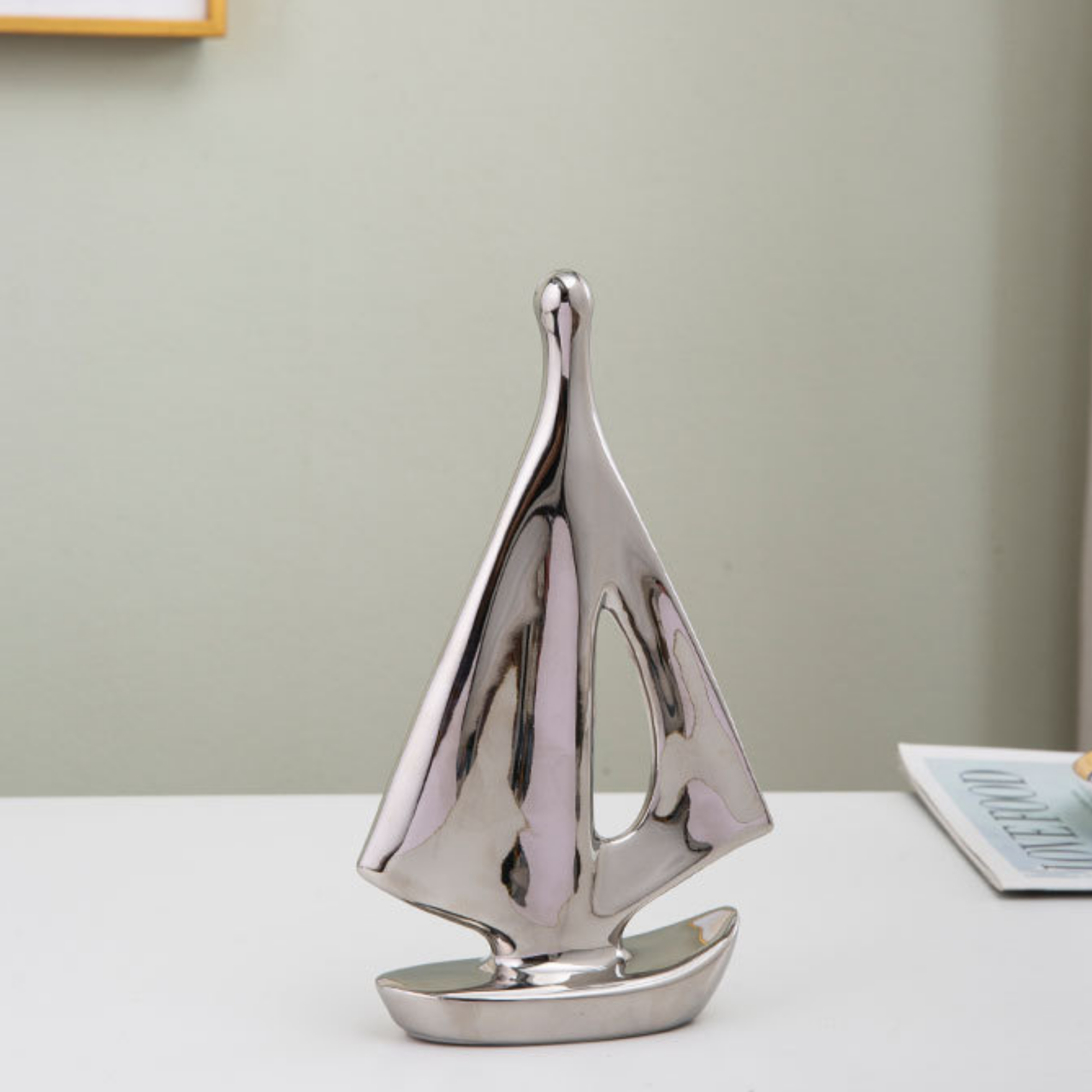 Luxury Ceramic Sailing Ship Ornament