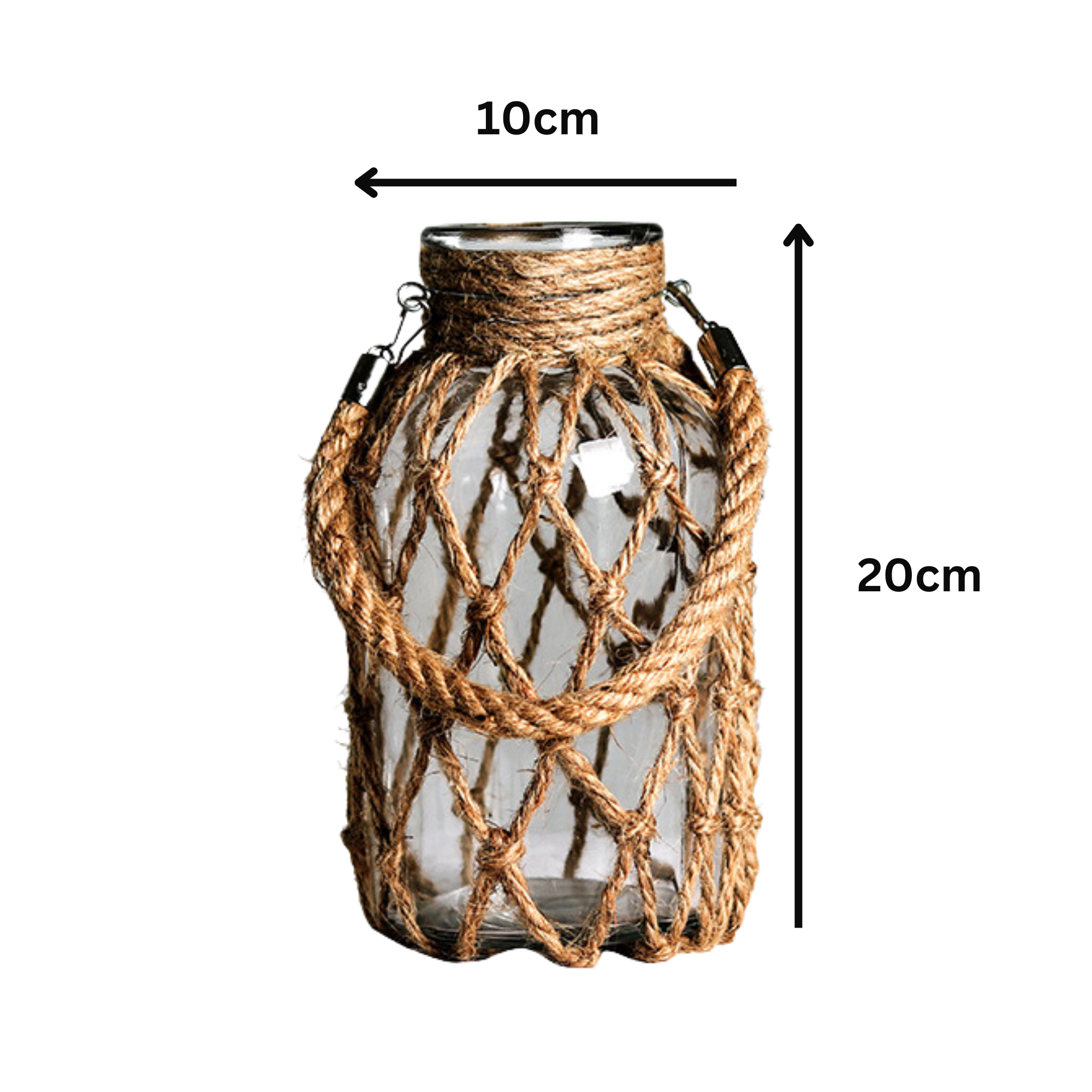 Hand-Woven Glass Vase with Rope Design