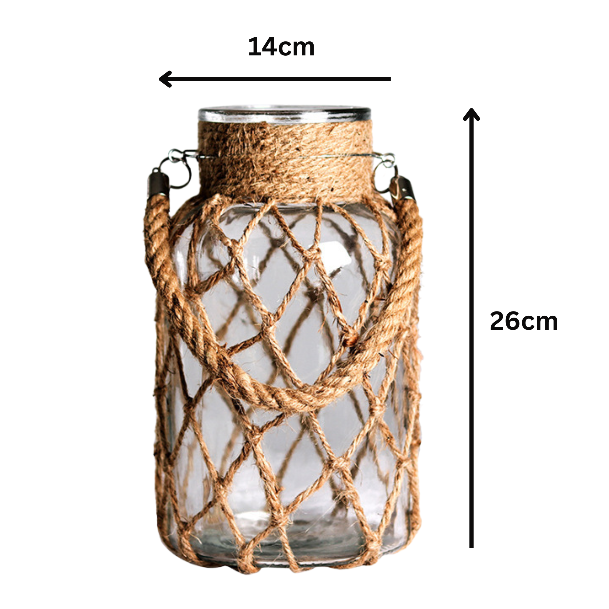 Hand-Woven Glass Vase with Rope Design