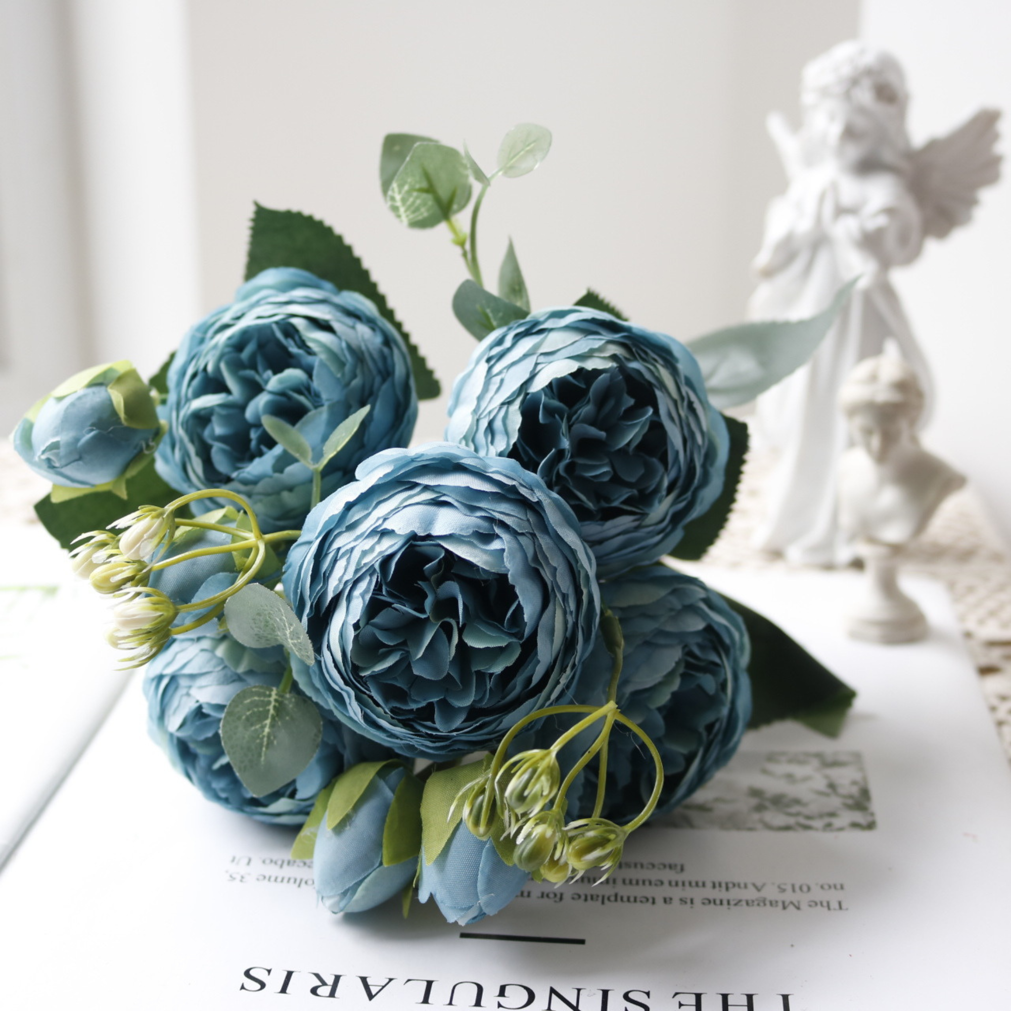 Dark Blue - Silk Peony Artificial Flower Bouquet