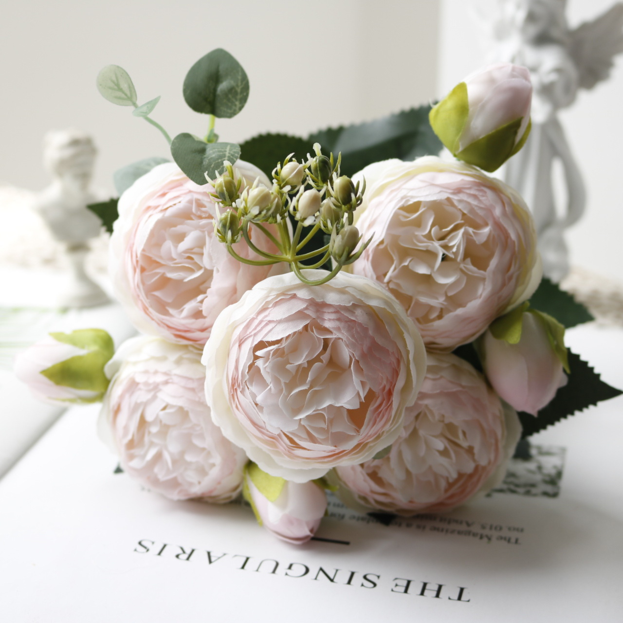 Light White - Silk Peony Artificial Flower Bouquet