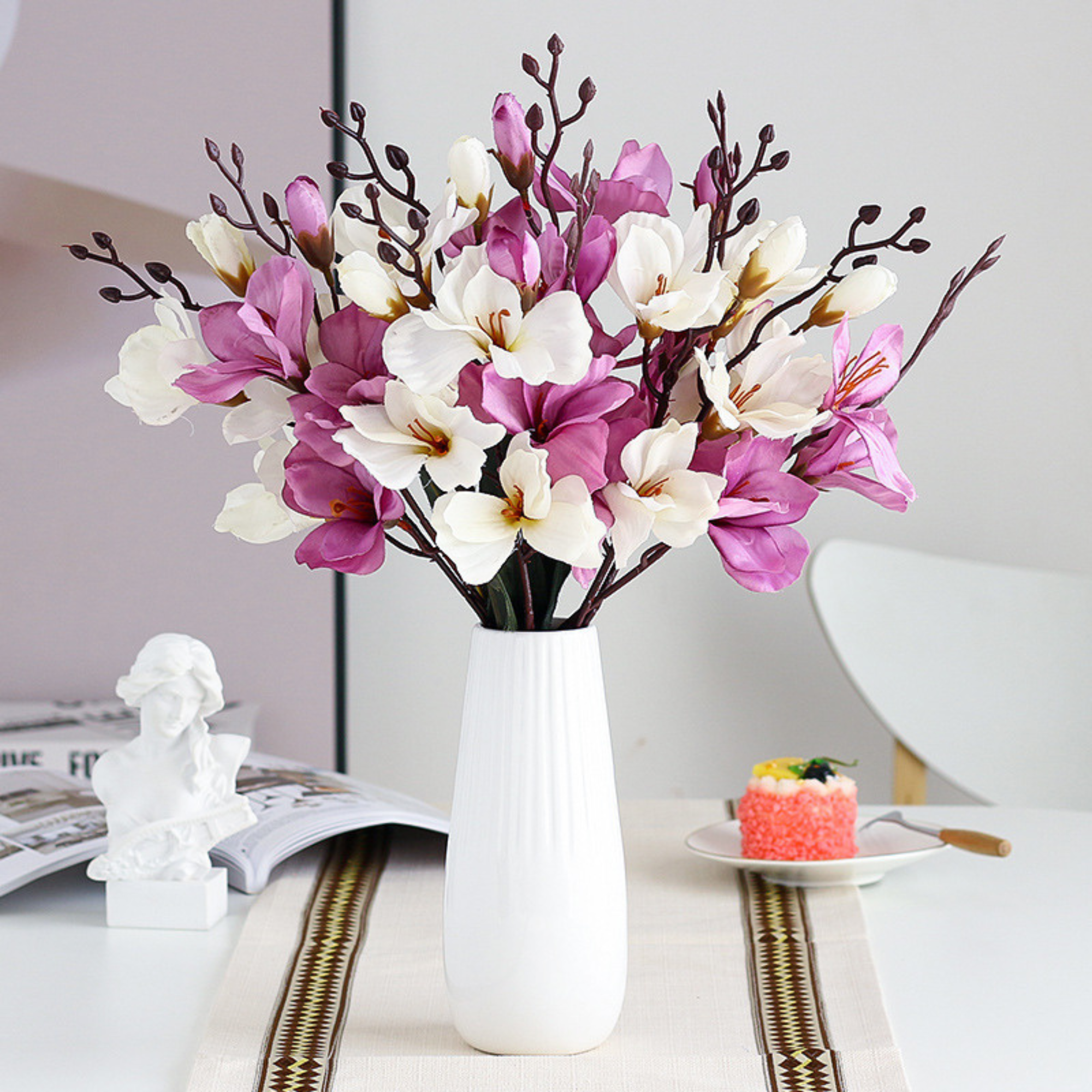 Multiple Stems: Magnolia Bouquet Faux Artificial Flowers