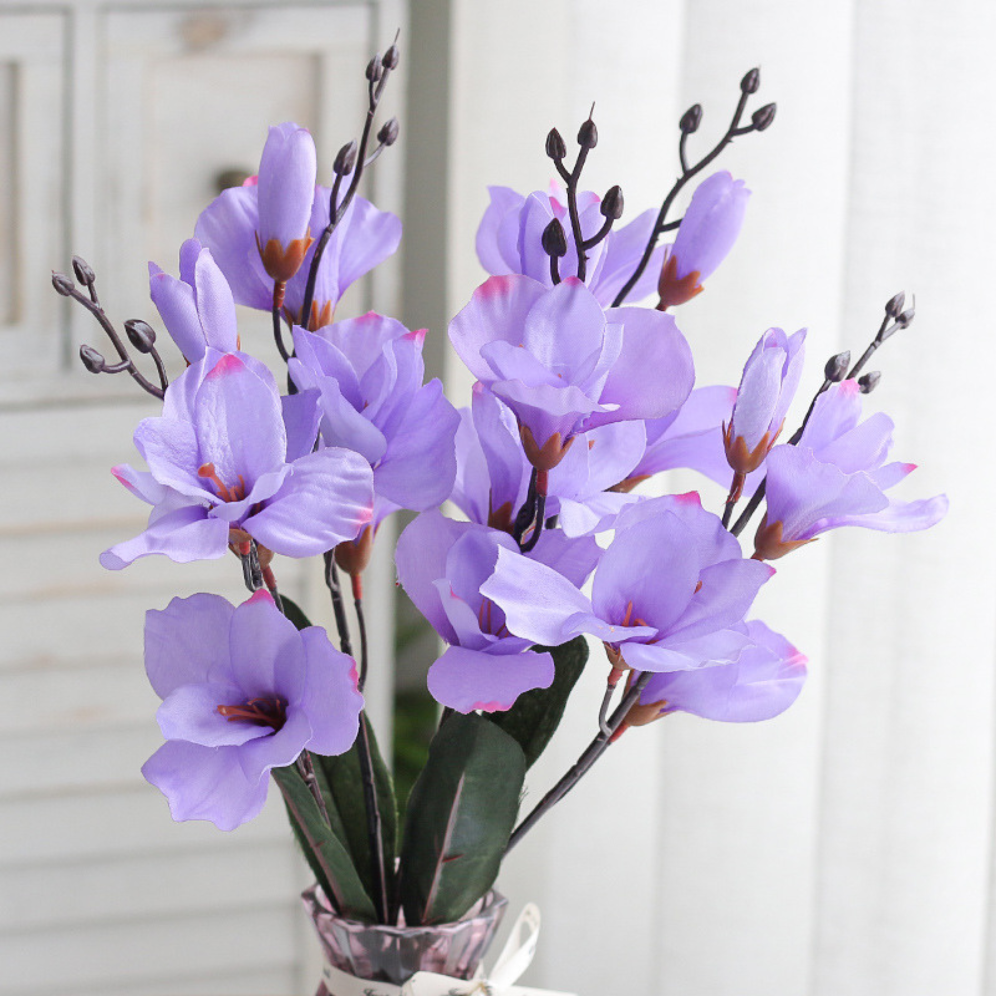 Light Purple: Magnolia Bouquet Faux Artificial Flowers