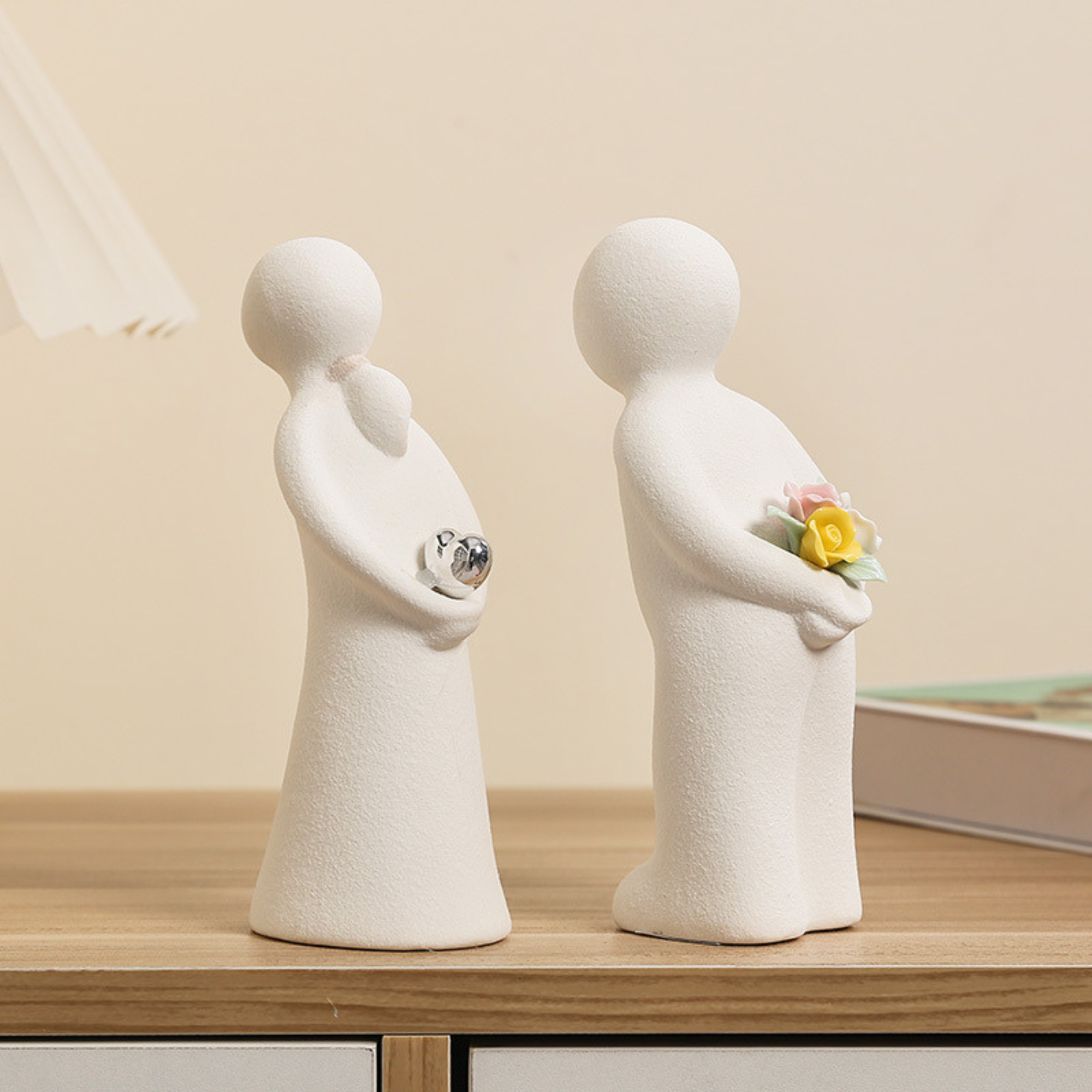 Modern Ceramic Couple Statue