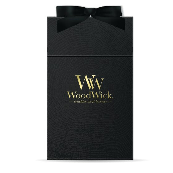 WoodWick Make Your Own Gift Box - Large. An excellent present for any occasion. A unique design, satin ribbons, and foil decorations combine to provide a classy aesthetic and a touch of luxury experience inside with your preferred smell.