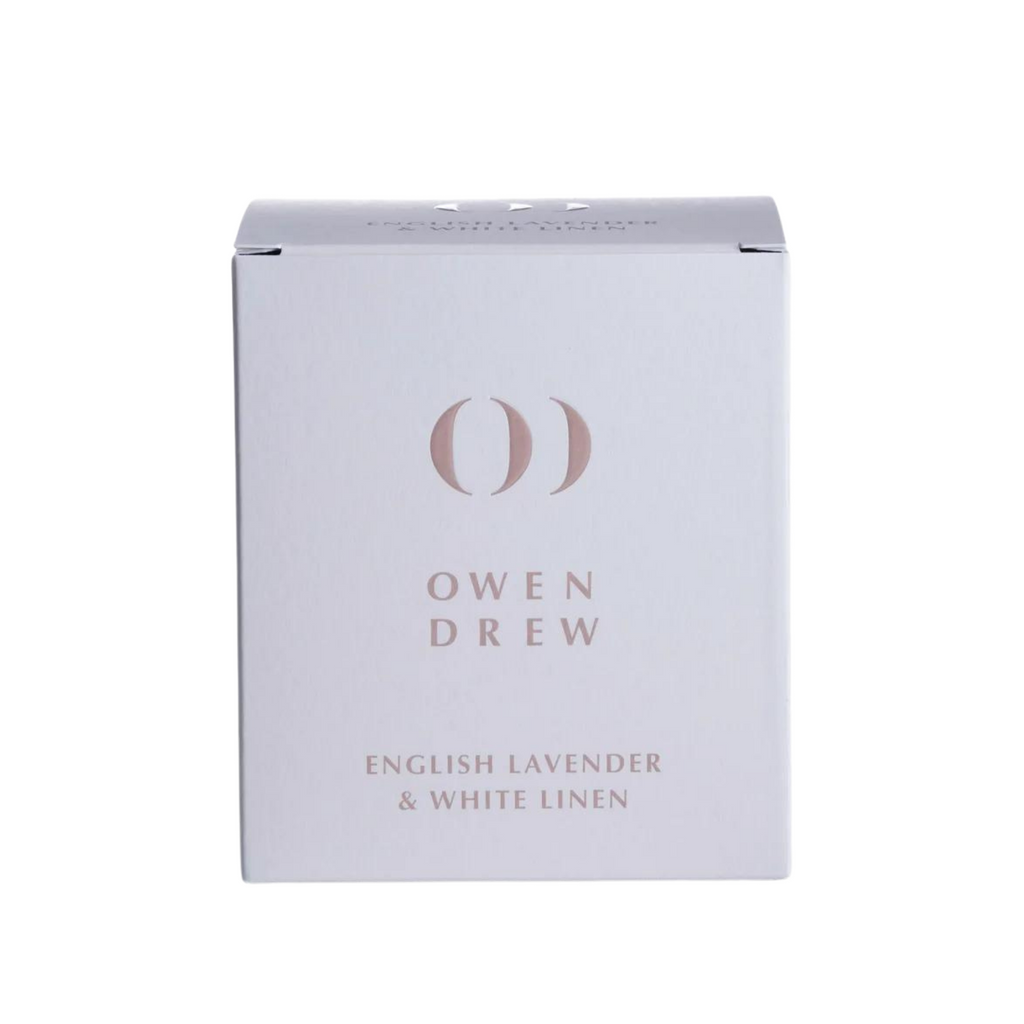 Owen Drew England White Linen & English Lavender Luxury Candle