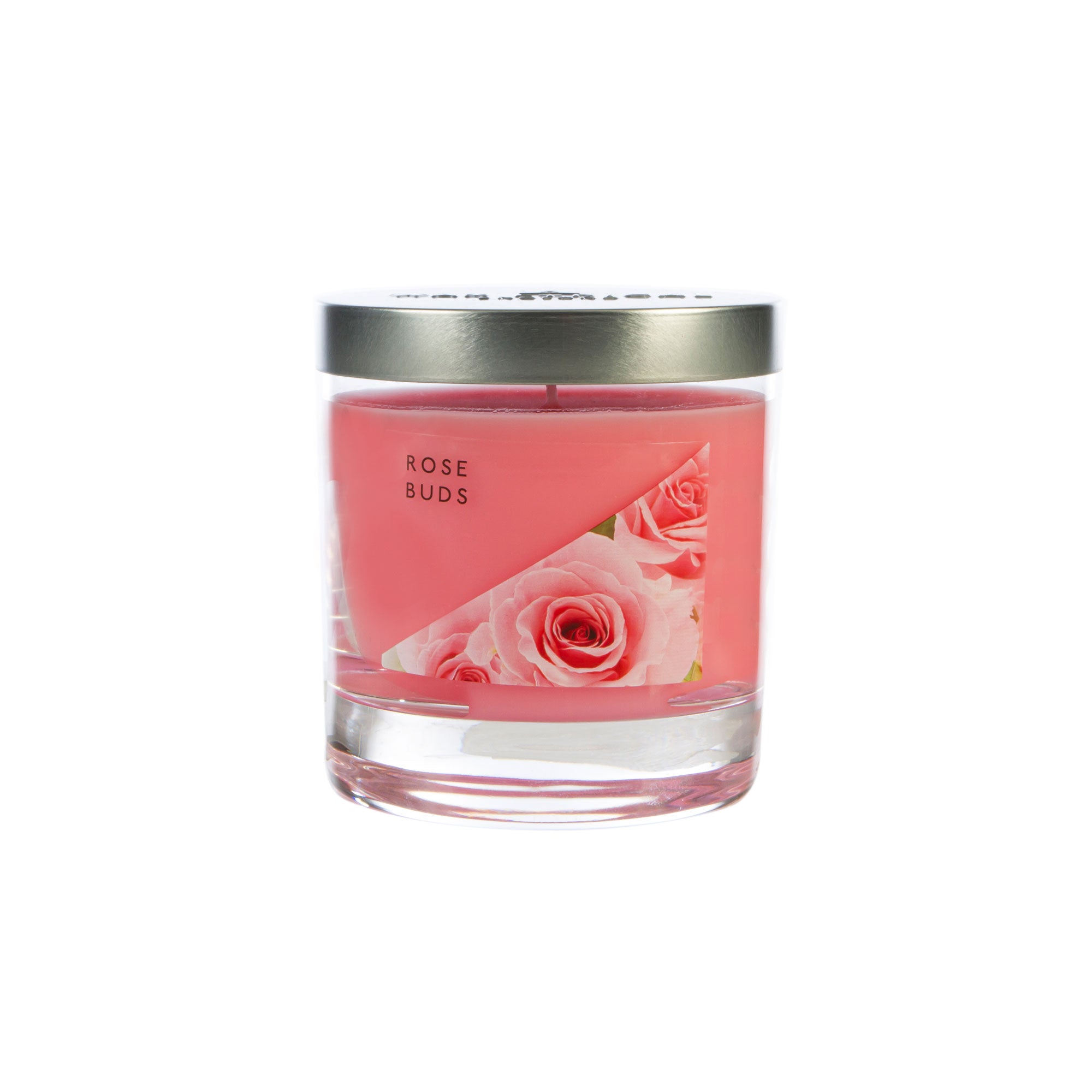 Wax Lyrical Made In England Rose Bud Medium Tin Candles. Fresh cut roses flourish in this scent, with floral notes of iris, gardenia all arranged for a lovely musk finish. This candle is a luxury addition to the home and is exploding with fragrance. 