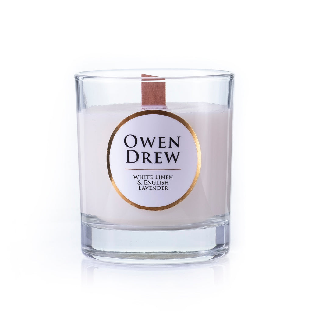 Owen Drew England White Linen & English Lavender Luxury Candle
